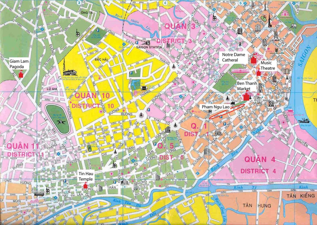 sajgonu distriktu mapu