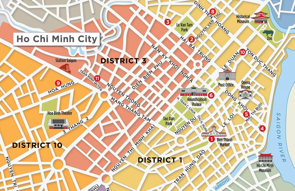 mapa distriktu 1 sajgonu