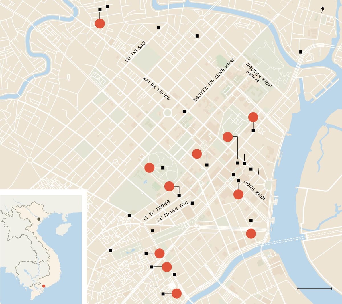Mapa le thanh tone ulice